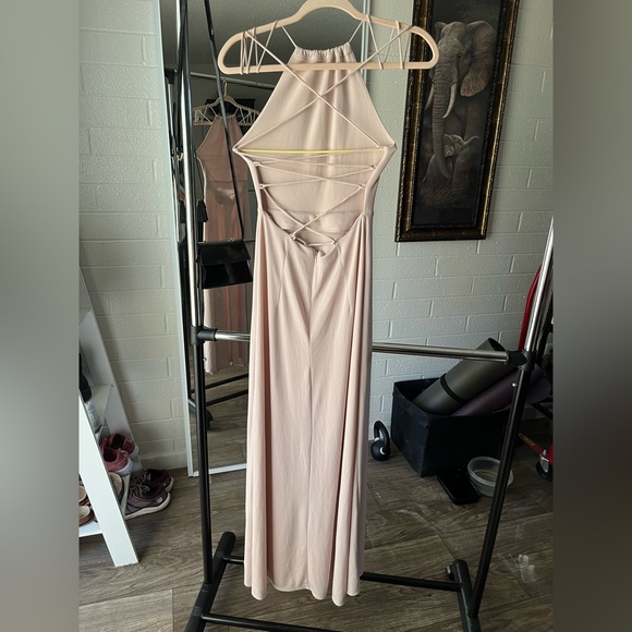 Strappy pink floor length dress - Picture 5 of 5